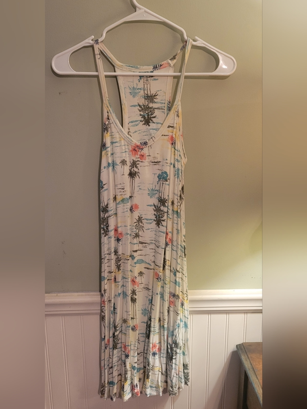 Womens Size XS Sleeveless Tropical Print Maxi Dress